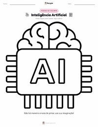 Página de colorir Inteligência Artificial para crianças