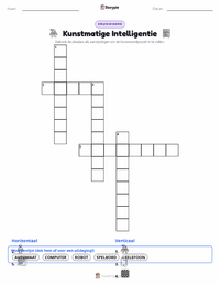 Kunstmatige Intelligentie afdrukbare werkblad voorbeeld