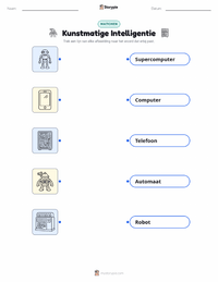 Kunstmatige Intelligentie afdrukbare werkblad voor kinderen