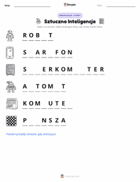 Podgląd drukowalnego arkusza ćwiczeń Sztuczna Inteligencja