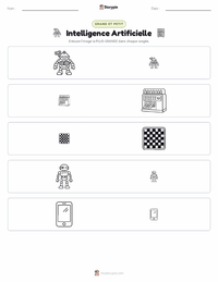 Aperçu de la feuille de travail imprimable Intelligence Artificielle