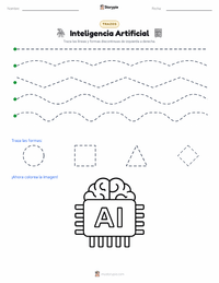 Vista previa de la hoja de trabajo imprimible de Inteligencia Artificial