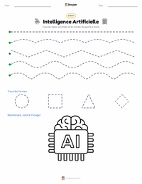 Aperçu de la feuille de travail imprimable Intelligence Artificielle