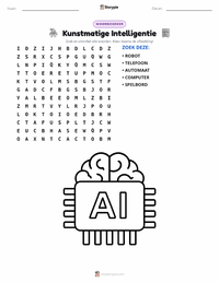 Kunstmatige Intelligentie afdrukbare werkblad voorbeeld