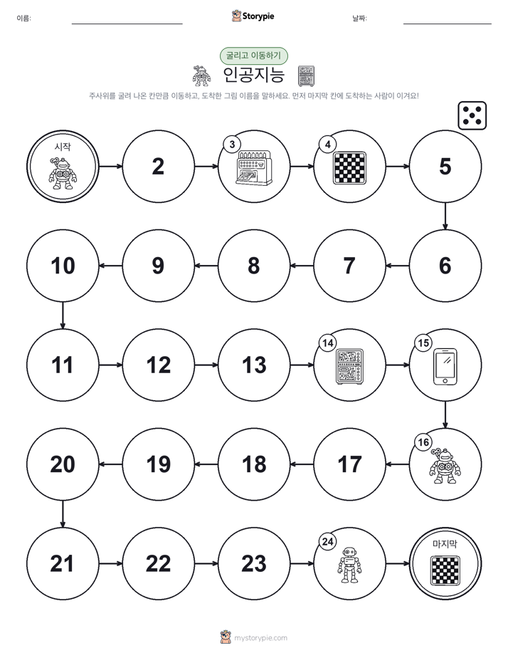 주사위 굴리고 이동하기 게임