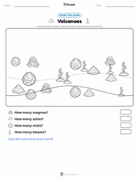 Volcanoes printable worksheet preview