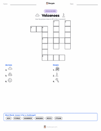 Volcanoes printable worksheet preview