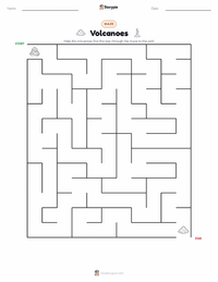 Volcanoes printable worksheet preview