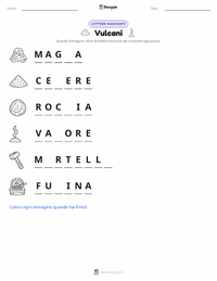 Anteprima della scheda stampabile di Vulcani