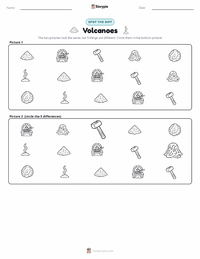 Volcanoes printable worksheet preview
