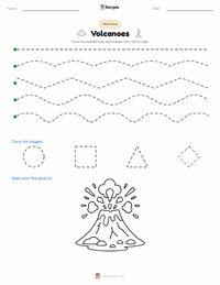 Volcanoes printable worksheet preview