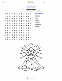 Volcanoes printable worksheet preview