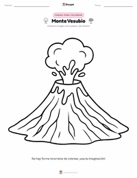 Página para colorear de Monte Vesubio para niños