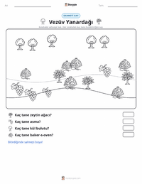 Vezüv Yanardağı yazdırılabilir çalışma sayfası önizlemesi