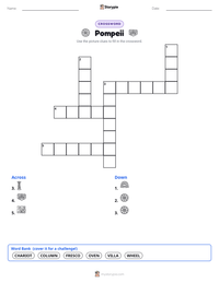 Pompeii printable worksheet preview