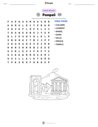 Pompeii printable worksheet preview