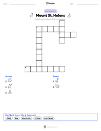 Mount St. Helens printable worksheet preview