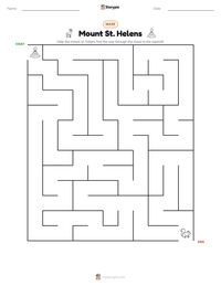 Mount St. Helens printable worksheet preview