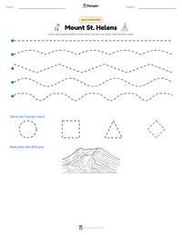 Mount St. Helens druckbare Arbeitsblatt Vorschau