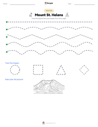 Mount St. Helens printable worksheet preview