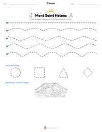 Aperçu de la feuille de travail imprimable Mont Saint Helens
