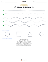 Mount St. Helens afdrukbare werkblad voorbeeld