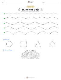 St. Helens Dağı yazdırılabilir çalışma sayfası önizlemesi