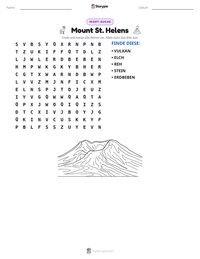 Mount St. Helens druckbare Arbeitsblatt Vorschau