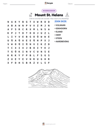 Mount St. Helens afdrukbare werkblad voorbeeld