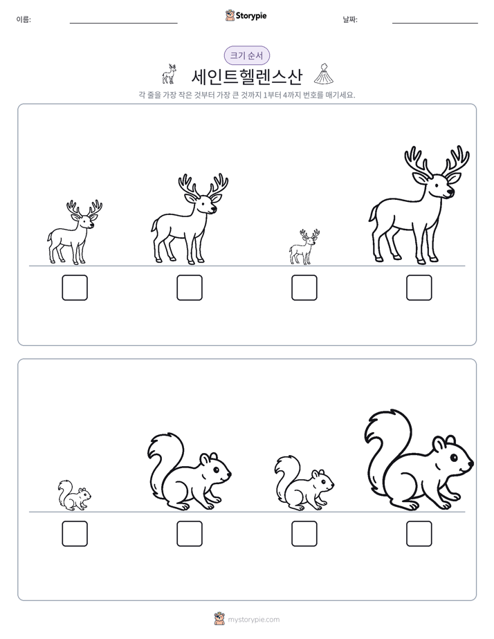 크기 순서