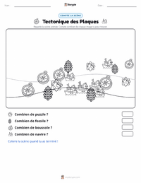 Aperçu de la feuille de travail imprimable Tectonique des plaques