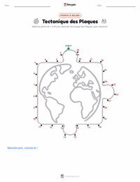 Aperçu de la feuille de travail imprimable Tectonique des plaques