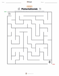 Platentektoniek afdrukbare werkblad voorbeeld