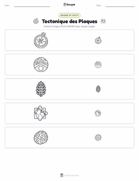 Aperçu de la feuille de travail imprimable Tectonique des plaques