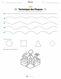 Aperçu de la feuille de travail imprimable Tectonique des plaques