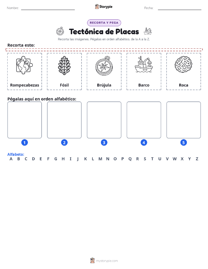 Cortar y Pegar el Alfabeto