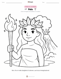 Pagina da colorare di Pele - Hawaiana per bambini