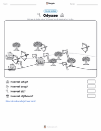 De Odyssee afdrukbare werkblad voorbeeld