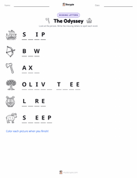 The Odyssey printable worksheet preview