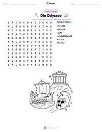 Die Odyssee druckbare Arbeitsblatt Vorschau