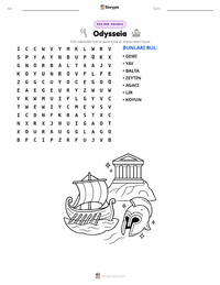 Odysseia yazdırılabilir çalışma sayfası önizlemesi