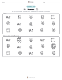 Homer printable worksheet preview