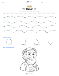 Homer printable worksheet preview