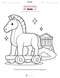 Página para colorear de Ilíada para niños