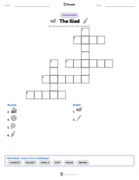 The Iliad printable worksheet preview