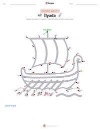İlyada yazdırılabilir çalışma sayfası önizlemesi