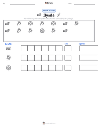 İlyada yazdırılabilir çalışma sayfası önizlemesi