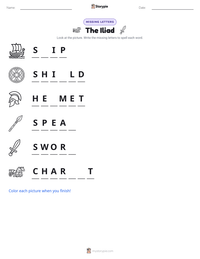 The Iliad printable worksheet preview