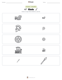 Vista previa de la hoja de trabajo imprimible de Ilíada