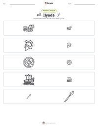İlyada yazdırılabilir çalışma sayfası önizlemesi